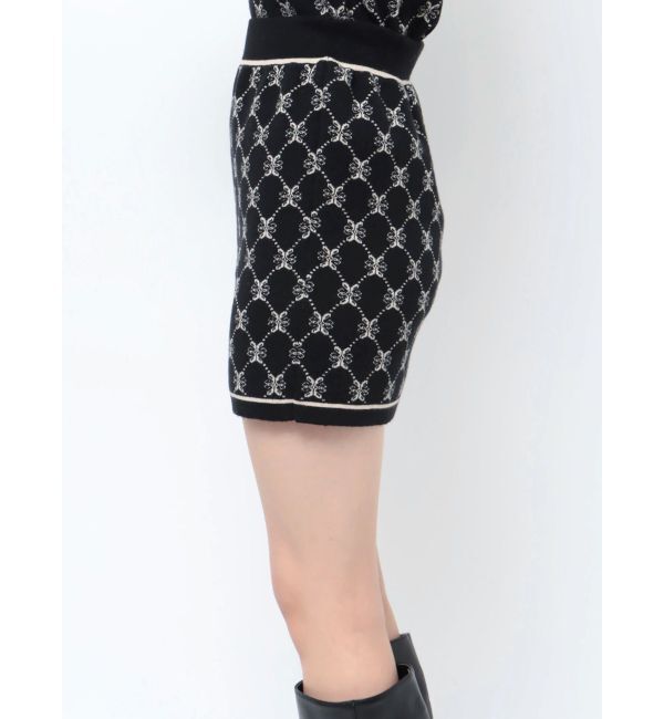 MERCURYDUO「モノグラム風カーデニットセットアップ」|カーディガン|