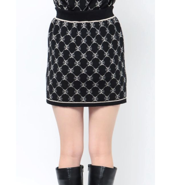 MERCURYDUO「モノグラム風カーデニットセットアップ」|カーディガン|