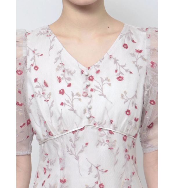 MERCURYDUO「エンブロイダリーアシメマーメイドワンピース」|ワンピース|