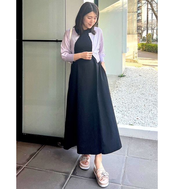 MERCURYDUO「リネンライクバックシャンカラーワンピース」|ワンピース|