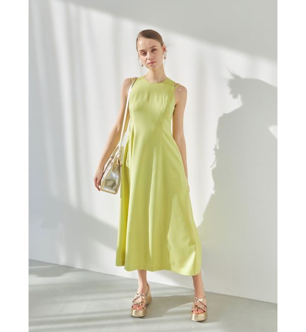 MERCURYDUO「リネンライクバックシャンカラーワンピース」|ワンピース|