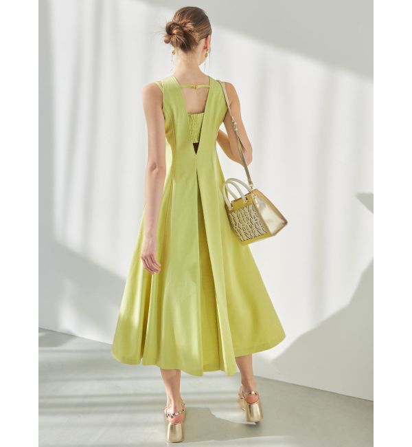 MERCURYDUO「リネンライクバックシャンカラーワンピース」|ワンピース|