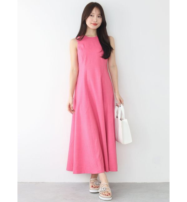 MERCURYDUO「リネンライクバックシャンカラーワンピース」|ワンピース|
