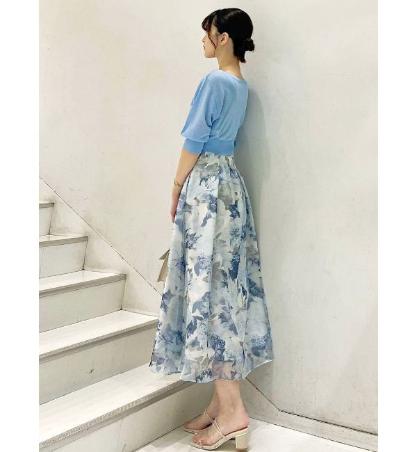 MERCURYDUO「ラメシアー5分袖カーディガン」|カーディガン|