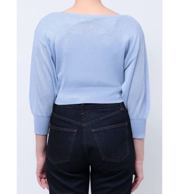 MERCURYDUO「ラメシアー5分袖カーディガン」|カーディガン|