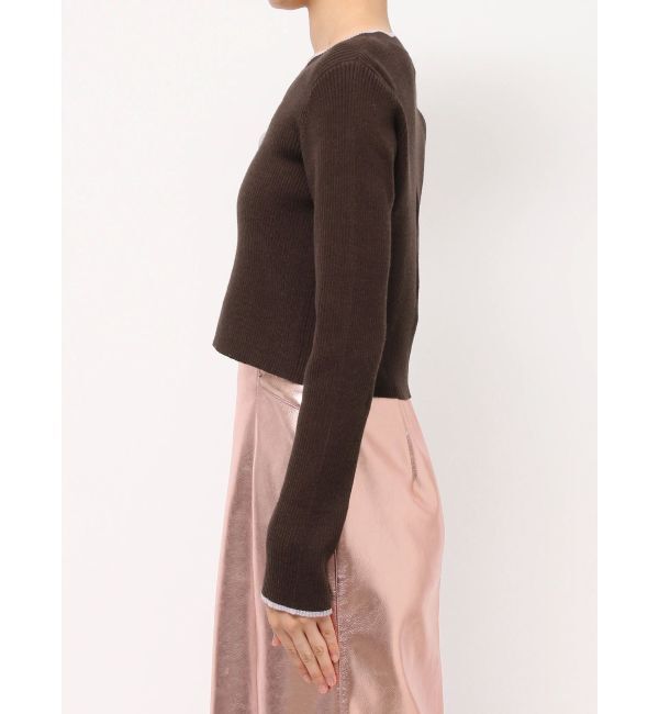 MERCURYDUO「バイカラースカラップコンパクトカーディガン」|カーディガン|