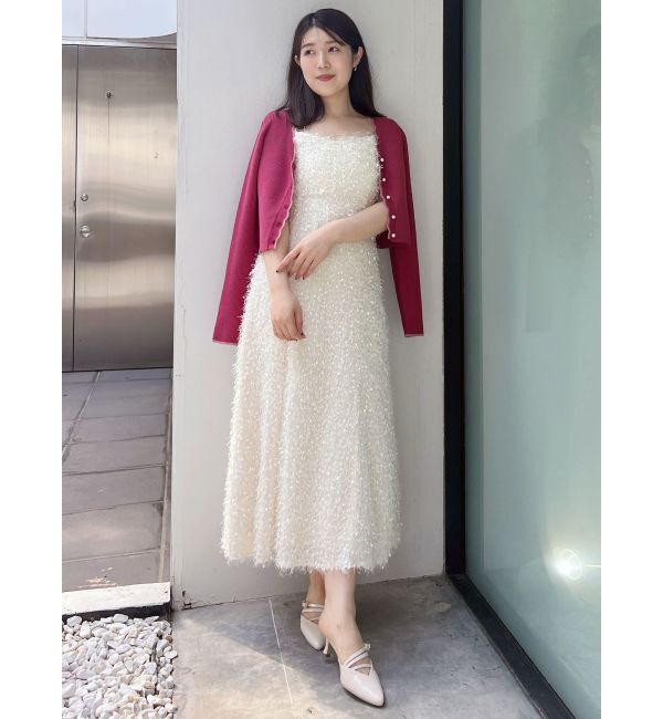 MERCURYDUO「バイカラースカラップコンパクトカーディガン」|カーディガン|