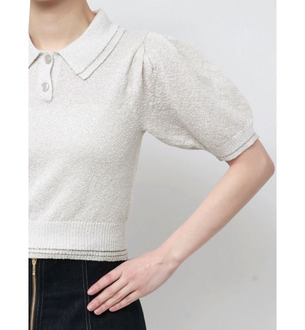 MERCURYDUO「ラメポロニットトップス」|ニット・セーター|