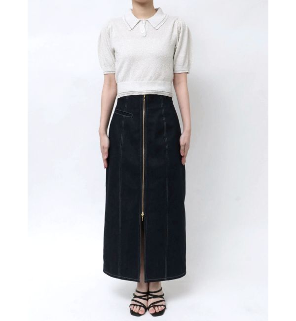 MERCURYDUO「ラメポロニットトップス」|ニット・セーター|