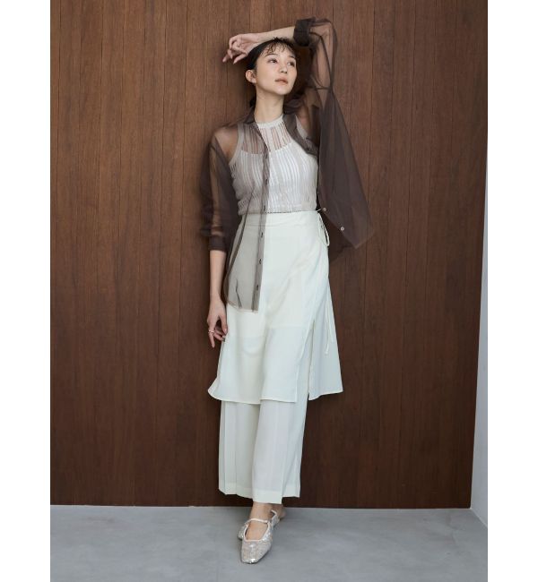 MERCURYDUO「【OUNNOUN】チュールレイヤードシャツ」|シャツ・ブラウス|