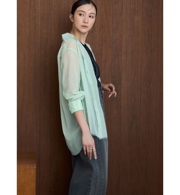 MERCURYDUO「【OUNNOUN】チュールレイヤードシャツ」|シャツ・ブラウス|