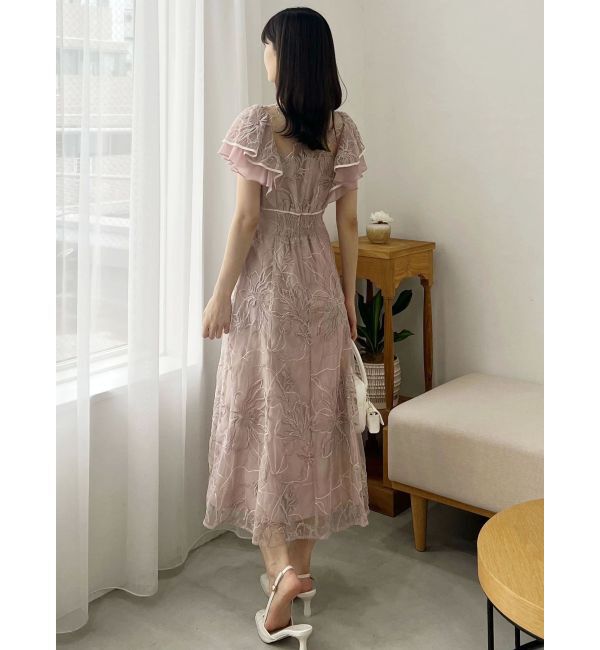 MERCURYDUO「エンブロイダリーラッフルワンピース」|ワンピース|