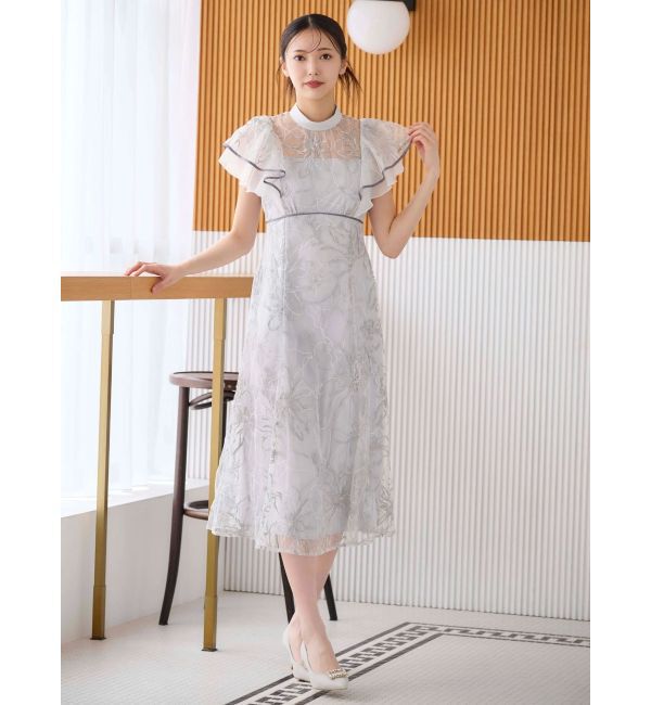 MERCURYDUO「エンブロイダリーラッフルワンピース」|ワンピース|