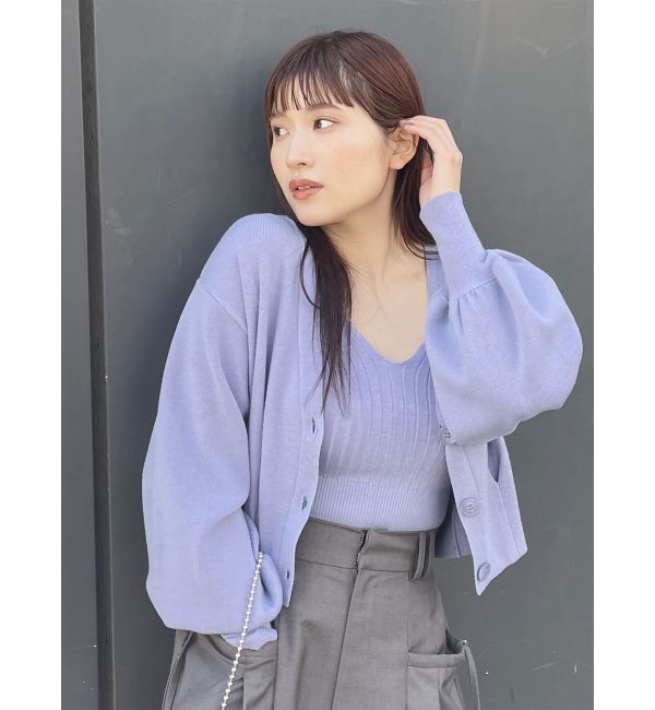 MURUA「タックヘムカーデ&times;キャミセット」|カーディガン|