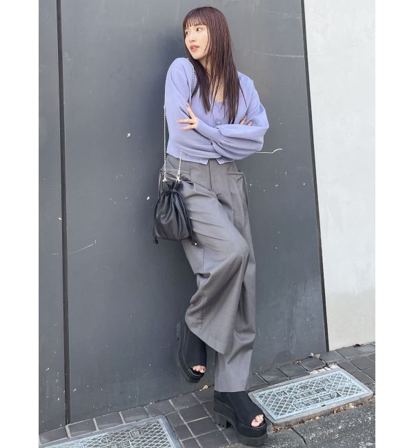 MURUA「タックヘムカーデ&times;キャミセット」|カーディガン|