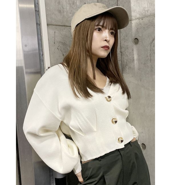 MURUA「タックヘムカーデ&times;キャミセット」|カーディガン|