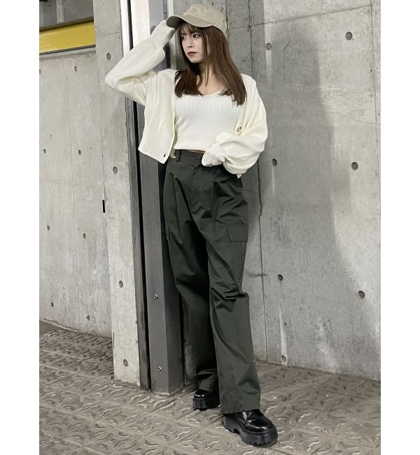 MURUA「タックヘムカーデ&times;キャミセット」|カーディガン|