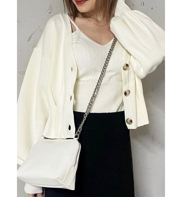 MURUA「タックヘムカーデ&times;キャミセット」|カーディガン|