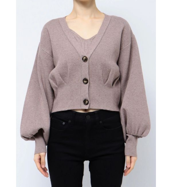 MURUA「タックヘムカーデ&times;キャミセット」|カーディガン|