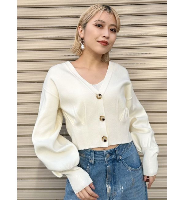 MURUA「タックヘムカーデ&times;キャミセット」|カーディガン|