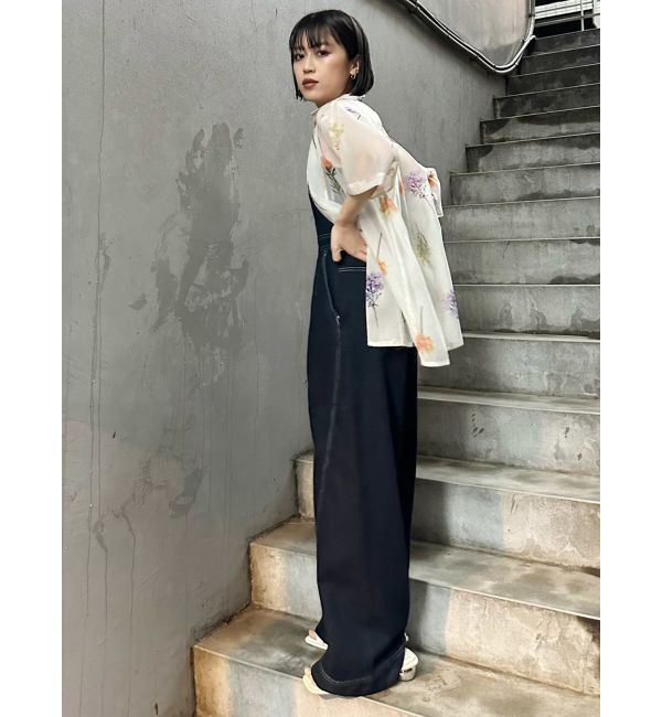 MURUA「デザインデニムロンパース」|オールインワン|