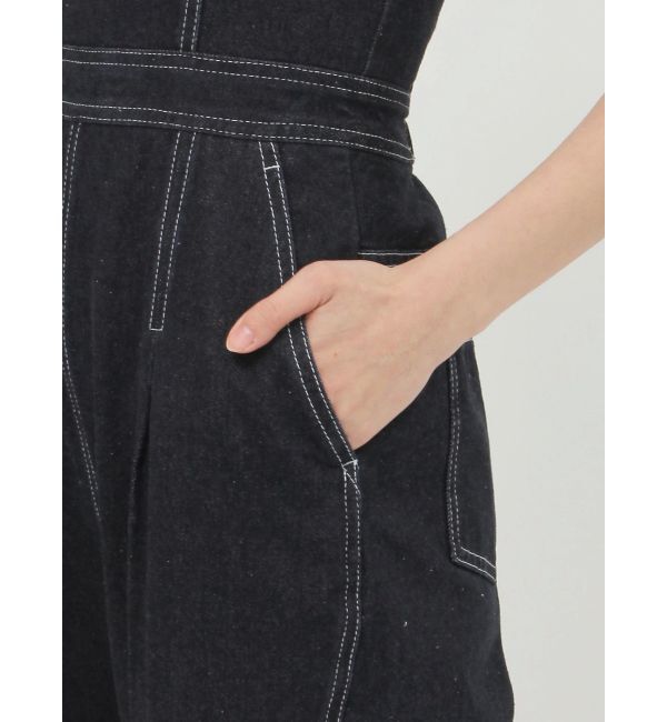 MURUA「デザインデニムロンパース」|オールインワン|