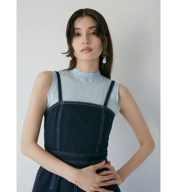 MURUA「デザインデニムロンパース」|オールインワン|