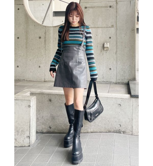 MURUA「フェイクレザーミニジャンスカ」|ワンピース|