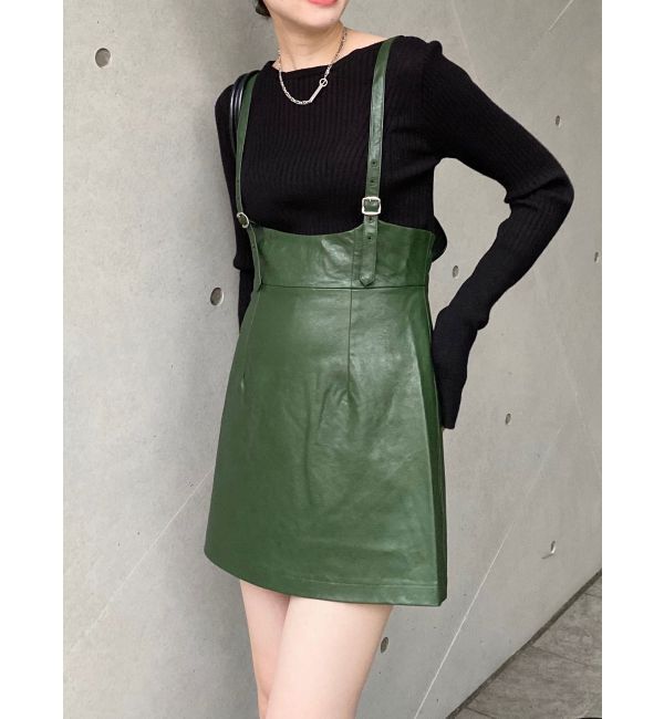 MURUA「フェイクレザーミニジャンスカ」|ワンピース|