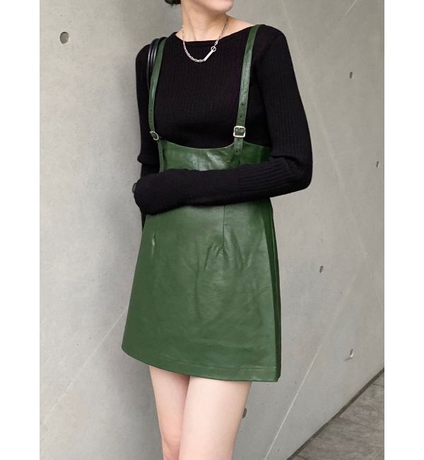 MURUA「フェイクレザーミニジャンスカ」|ワンピース|