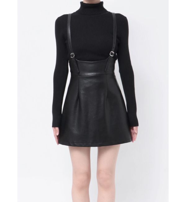 MURUA「フェイクレザーミニジャンスカ」|ワンピース|