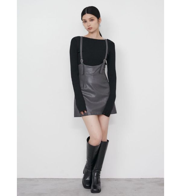 MURUA「フェイクレザーミニジャンスカ」|ワンピース|