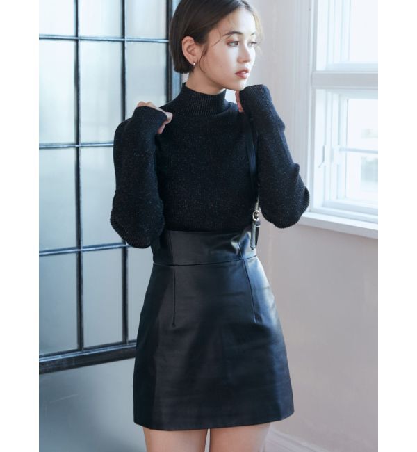 MURUA「フェイクレザーミニジャンスカ」|ワンピース|ブラック