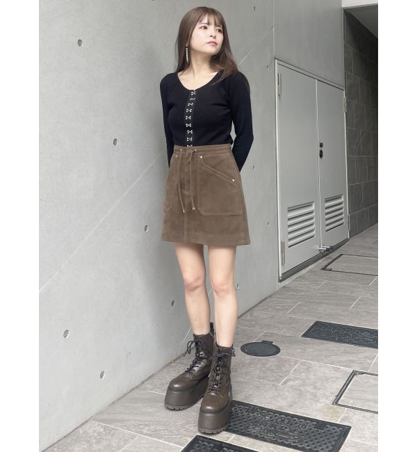 MURUA「フェイクヌバックミニスカート」|スカート|