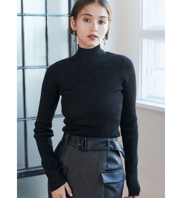 MURUA「バイカラーラメニット」|ニット・セーター|ブラック