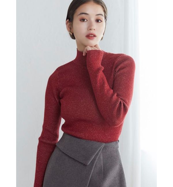 MURUA「バイカラーラメニット」|ニット・セーター|レッド