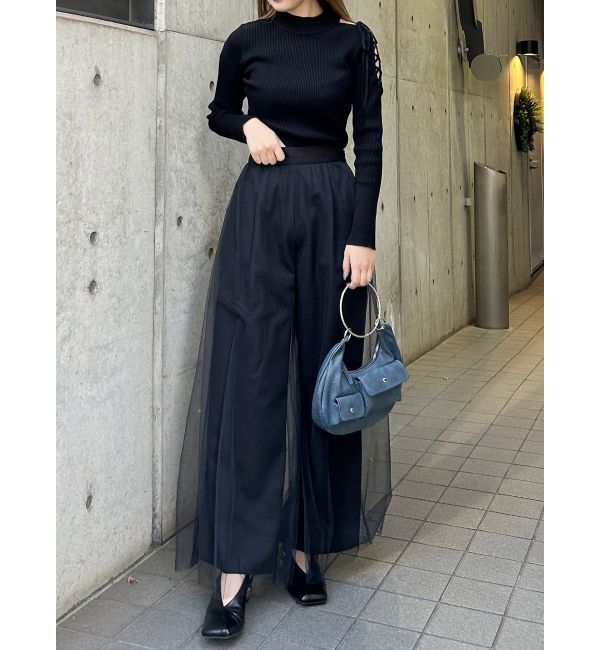 MURUA「チュールレイヤードワイドパンツ」|その他|