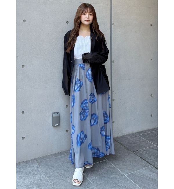 MURUA「ニュアンスフラワープリントスカート」|スカート|