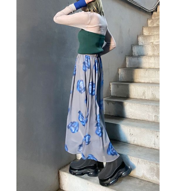 MURUA「ニュアンスフラワープリントスカート」|スカート|