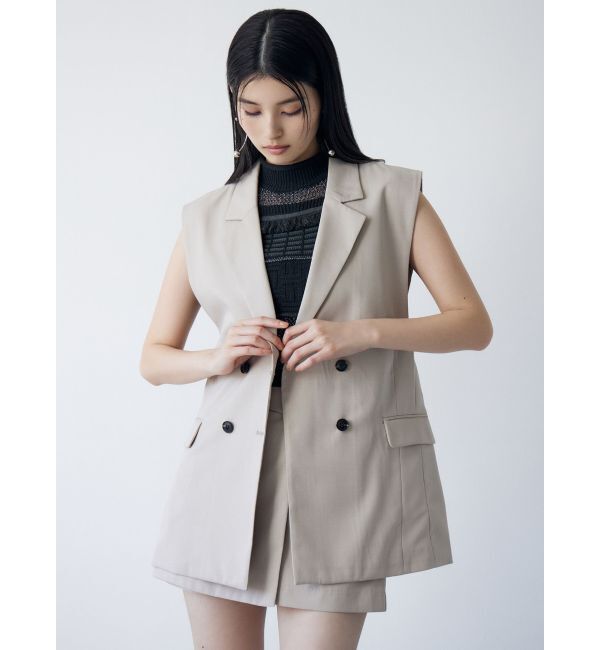 MURUA「バックベルトテーラードジレ【セットアップ着用可】」|ベスト・ジレ|