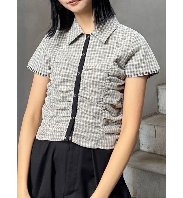 MURUA「レイヤードチュールクロップドシャツ」|シャツ・ブラウス|ライトミックス