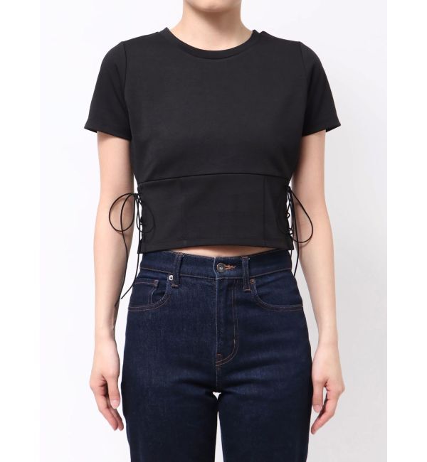 MURUA「サイドレースアップエンボスTシャツ」|Tシャツ・カットソー|