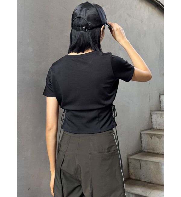 MURUA「サイドレースアップエンボスTシャツ」|Tシャツ・カットソー|
