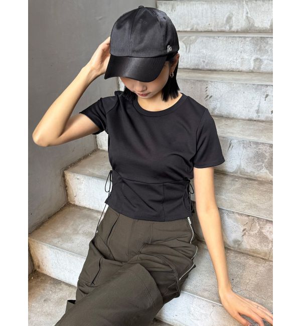 MURUA「サイドレースアップエンボスTシャツ」|Tシャツ・カットソー|