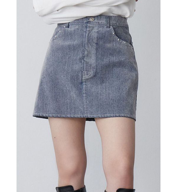 MURUA「フロッキーデニムミニスカート【セット販売対象】」|スカート|