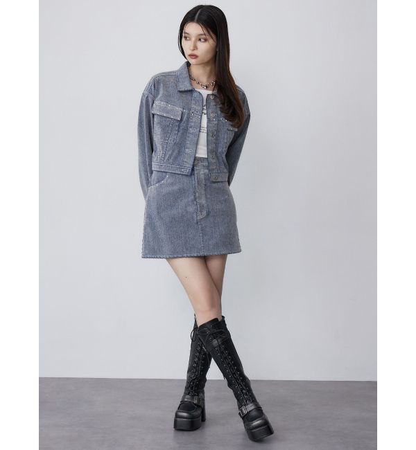 MURUA「フロッキーデニムミニスカート【セット販売対象】」|スカート|