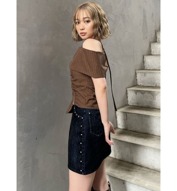 MURUA「フロッキーデニムミニスカート【セット販売対象】」|スカート|