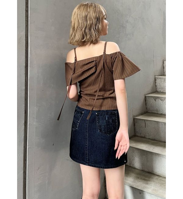 MURUA「フロッキーデニムミニスカート【セット販売対象】」|スカート|