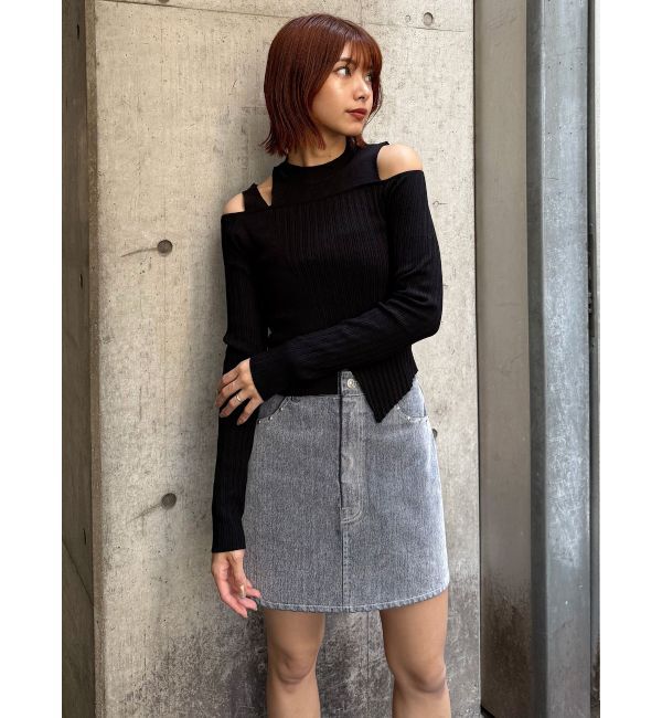 MURUA「フロッキーデニムミニスカート【セット販売対象】」|スカート|