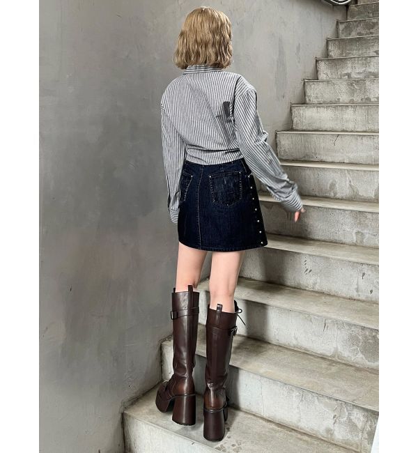 MURUA「フロッキーデニムミニスカート【セット販売対象】」|スカート|